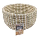 Cesta redonda de fibras naturales, junco de agua