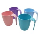 Taza de plástico x4, colores surtidos
