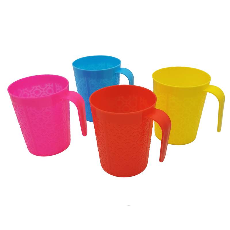 [HA4656] Taza de plástico x4, colores surtidos