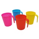 Taza de plástico x4, colores surtidos