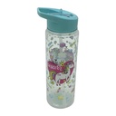 Botella deportiva infantil 600ml, con sorbito retráctil, varios diseños de unicornios, en bolsa