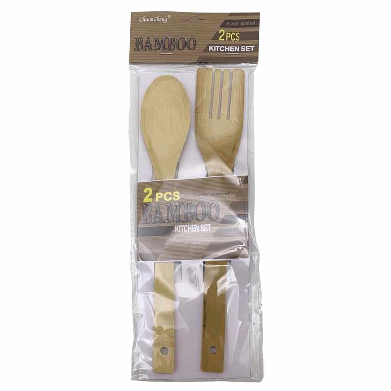 Cuchara de madera bambú x2, en bolsa