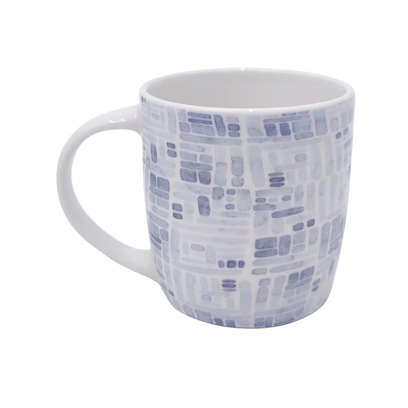 [HA4787] Taza de loza 420ml, varios diseños azulados