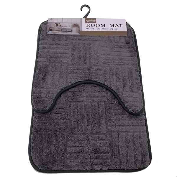 Alfombra para baño x2, alfombra central y de inodoro o pileta, varios colores, en cartón