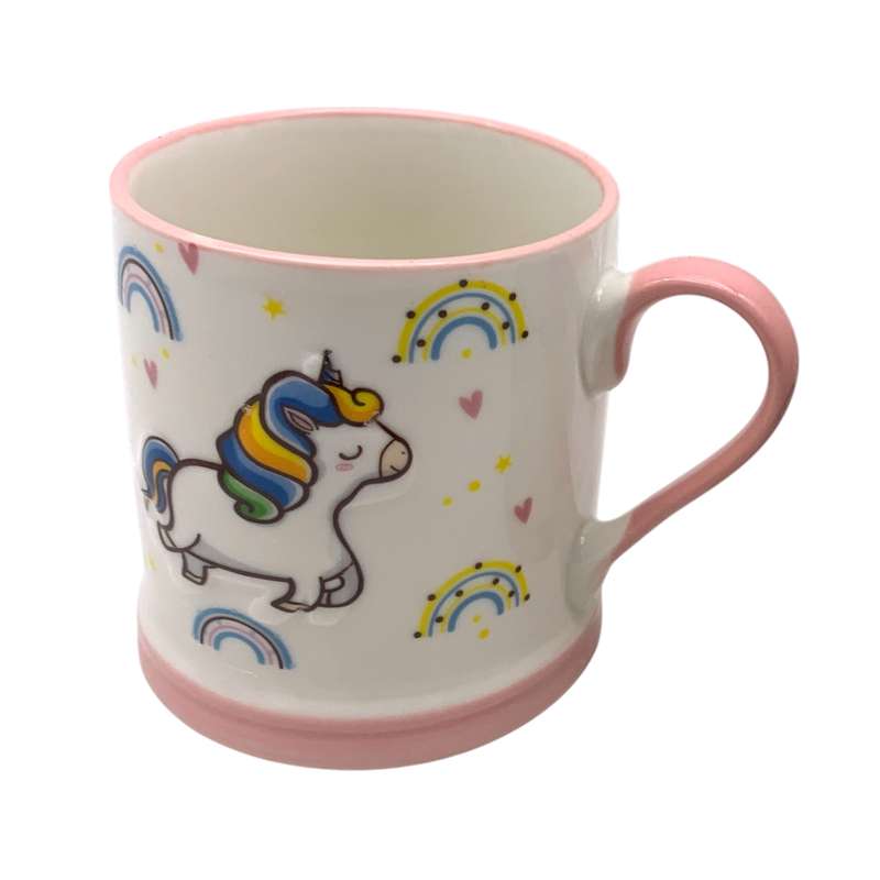 Taza de loza 400ml, varios diseños unicornios