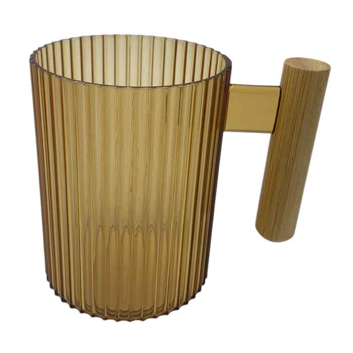 [HA4907] Taza de acrílico con asa de bambú, en bolsa varios colores