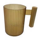 Taza de acrílico con asa de bambú, en bolsa varios colores