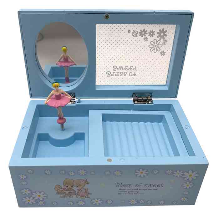 [HA4931] Alhajero cajita musical cajonera de plástico, con espejo, en caja, 2 colores
