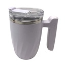 Taza térmica de plástico y metal con mezclador magnético, recarga USB, en caja, varios colores