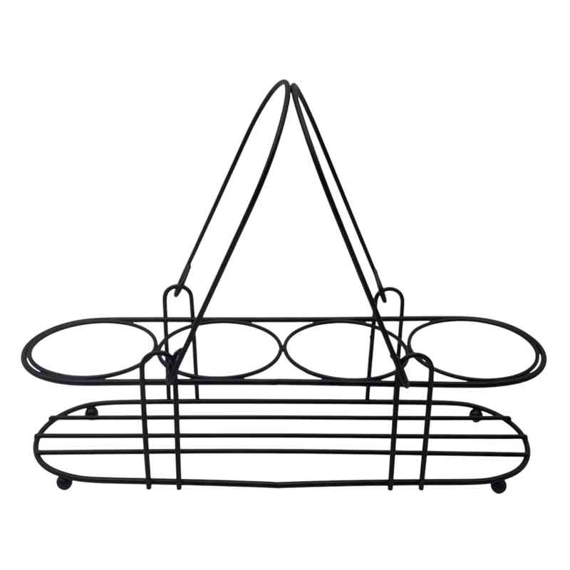Organizador de metal para frascos, botellas, plantas, velas, con asas