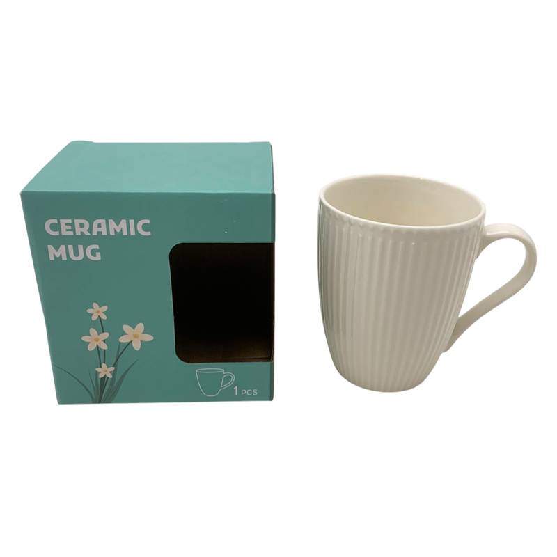 [HA4944] Taza de loza texturada, 300ml, en caja