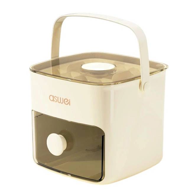 [HA4975] Cubetera hielera de plástico con botón para desprender el hielo y depósito, en caja