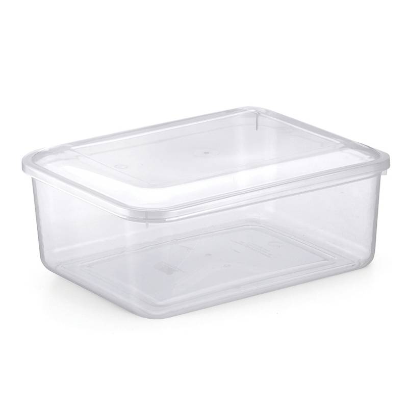 [HA5022] Caja organizadora de plástico con tapa 7,5L, transparente
