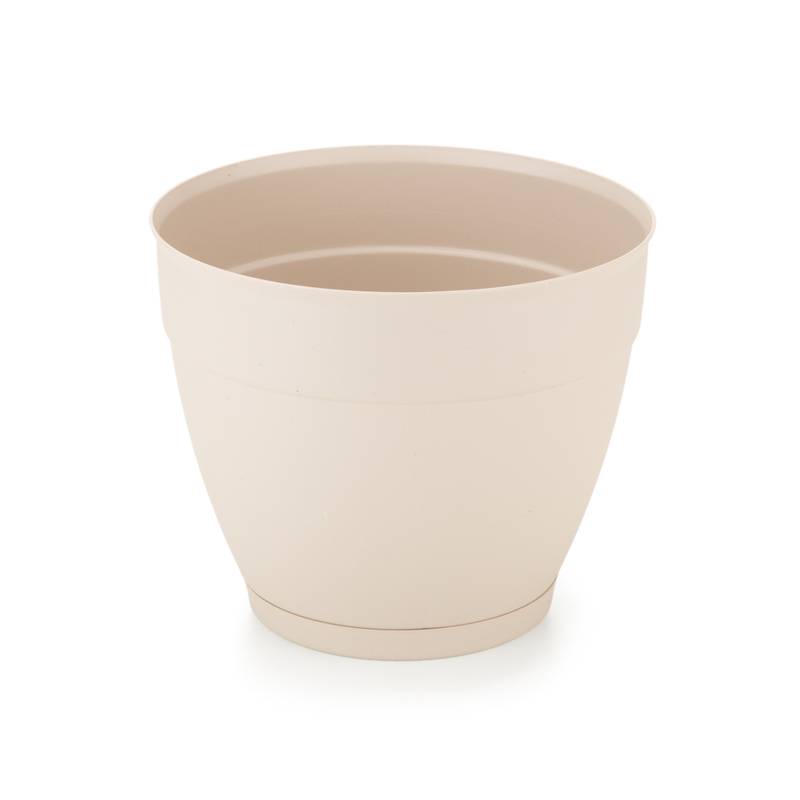 Maceta de plástico con plato anti dengue 7,3L, BEIGE