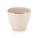 Maceta de plástico con plato anti dengue 7,3L, BEIGE