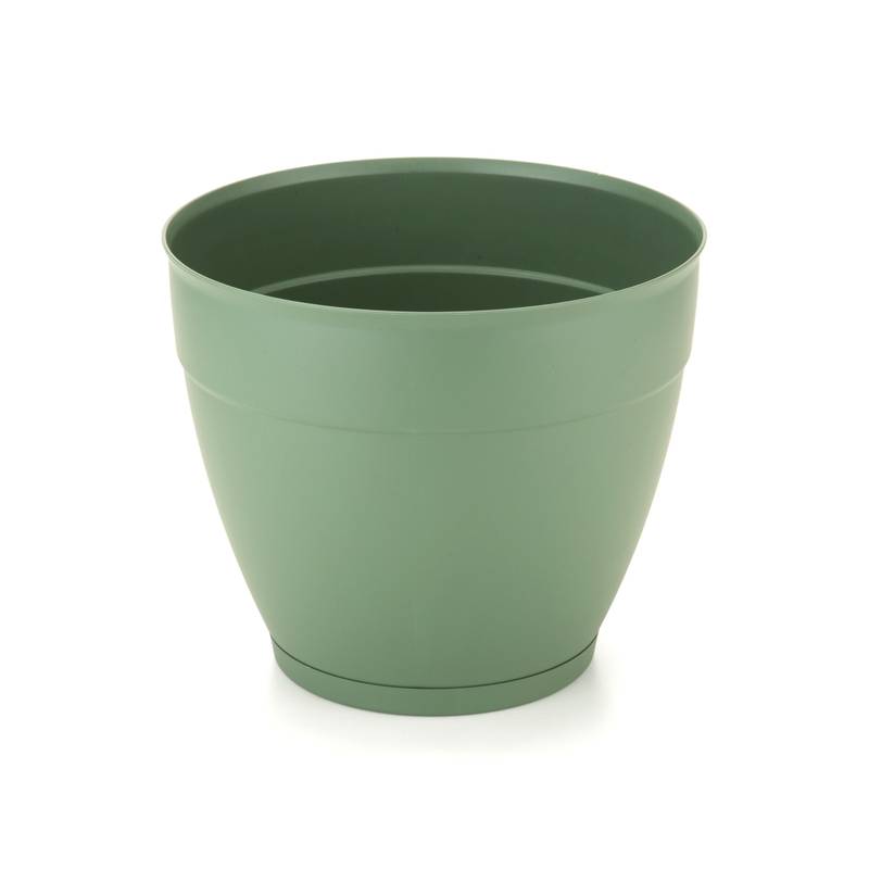 Maceta de plástico con plato anti dengue 7,3L, VERDE