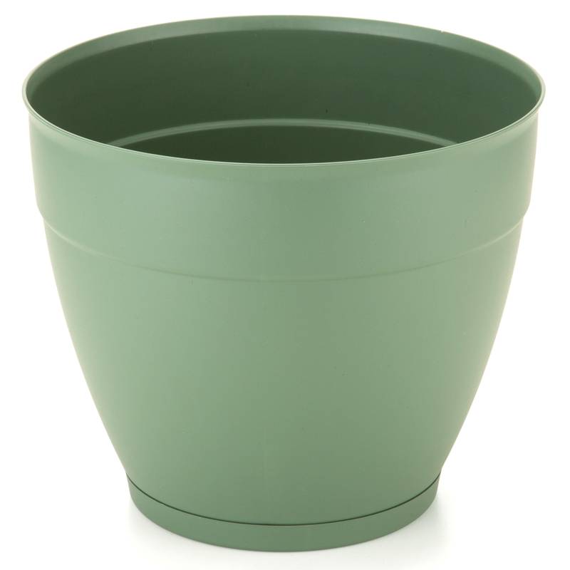 Maceta de plástico con plato anti dengue 29,6L, VERDE