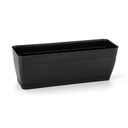 Maceta de plástico jardinera con plato anti dengue 11,5L, NEGRO