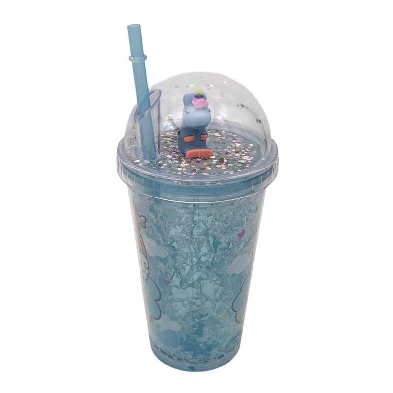 Vaso de acrílico con sorbito 450ml, tapa rosca, varios colores