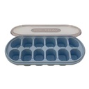 Cubetera de plástico base silicona, 12 hielos mini, con tapa