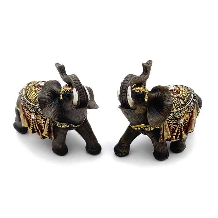 [HA5103] Adorno de resina elefante, gris, en caja