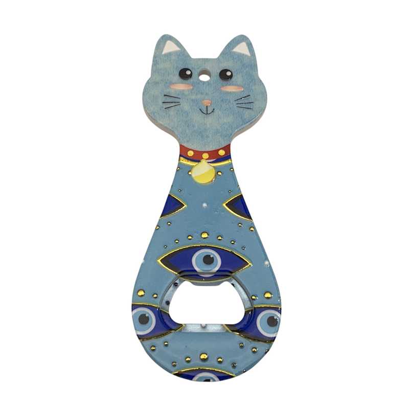Imán destapador de resina, imantado, diseños surtidos de gato, PACKx12