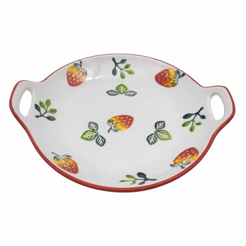 [HA5153] Bandeja de cerámica, con diseño frutillas