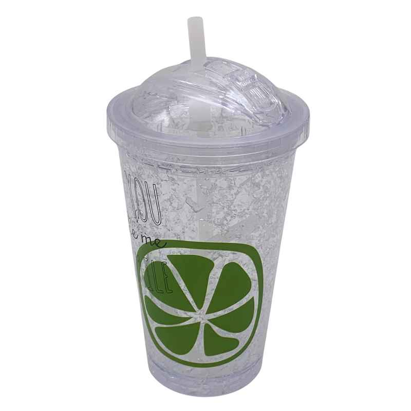 [HA5160] Vaso con sorbito, de acrílico 450ml, tapa rosca, varios diseños