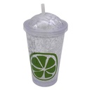 Vaso con sorbito, de acrílico 450ml, tapa rosca, varios diseños