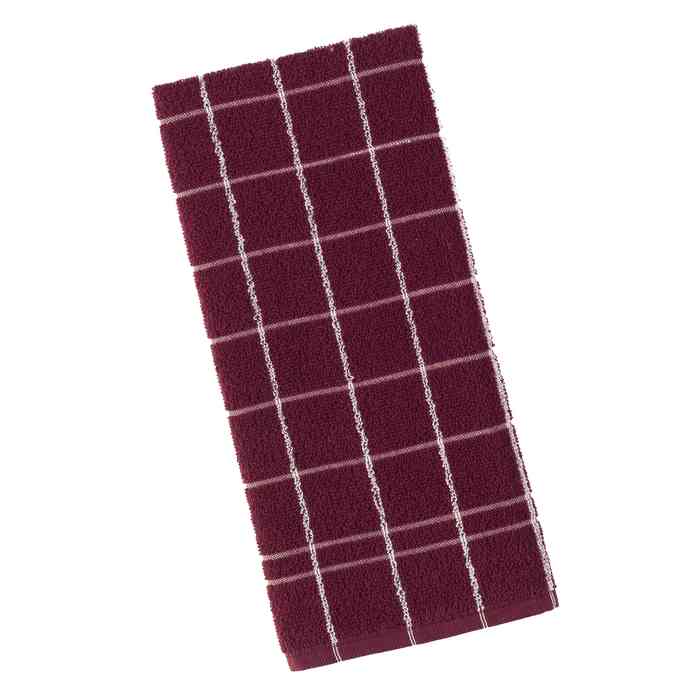 [HA5170A] Repasador 100% algodón, 45x70cm, 320g, diseño cuadrillé, bordó, Berlina by Teka