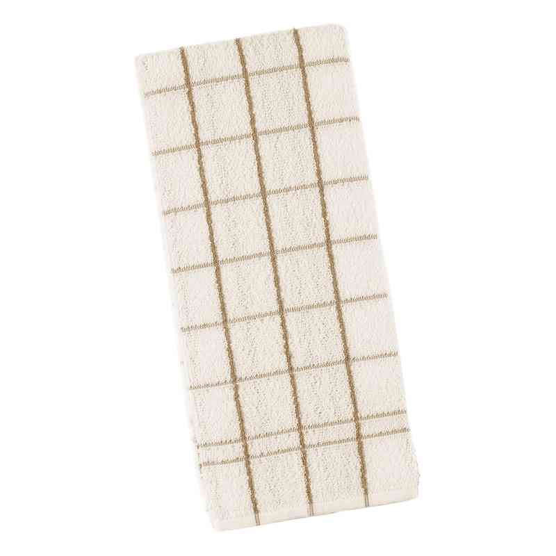 [HA5170D] Repasador 100% algodón, 45x70cm, 320g, diseño cuadrillé, blanco con marrón, Berlina by Teka