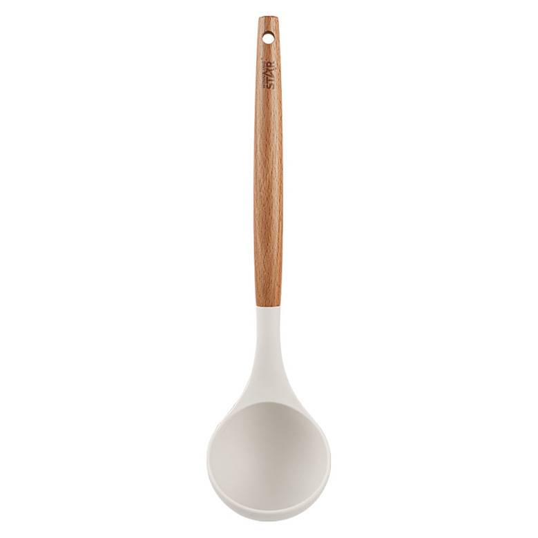 [HA5202] Cucharón de silicona con mango de madera, en cartón, WINNING STAR