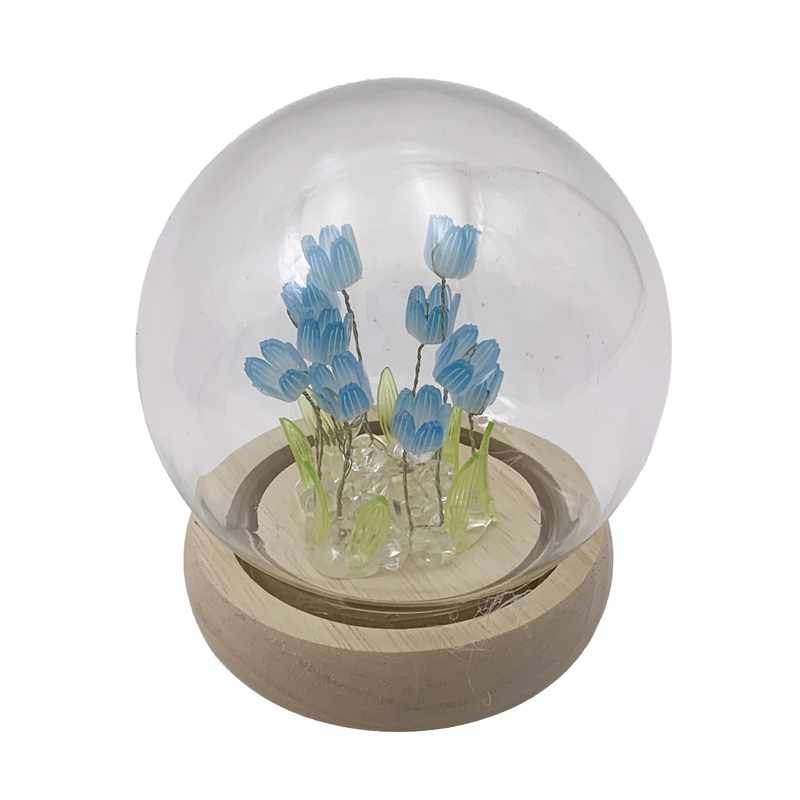 [HA5318] Adorno de mesa, bola flores con luz, en caja