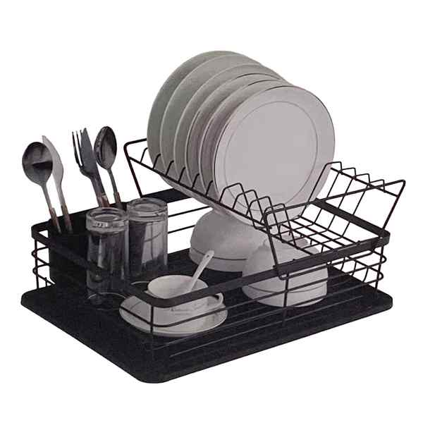 [HA5375] Escurridor de platos, de metal, 2 pisos con bandeja, en caja