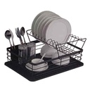Escurridor de platos, de metal, 2 pisos con bandeja, en caja