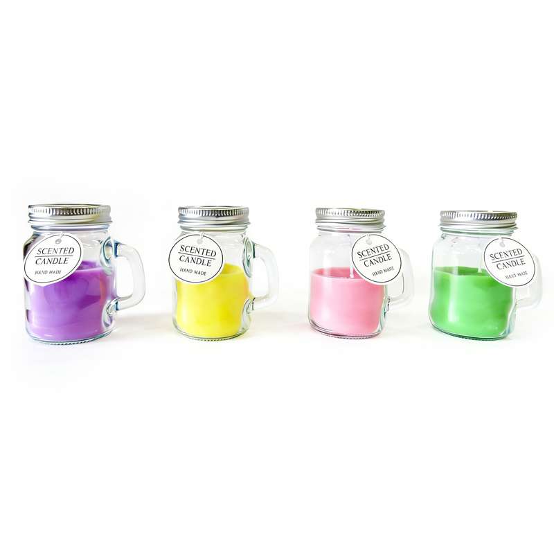 [HA5404] Vela aromática, frasco de vidrio con tapa, CAJAx12, varias fragancias