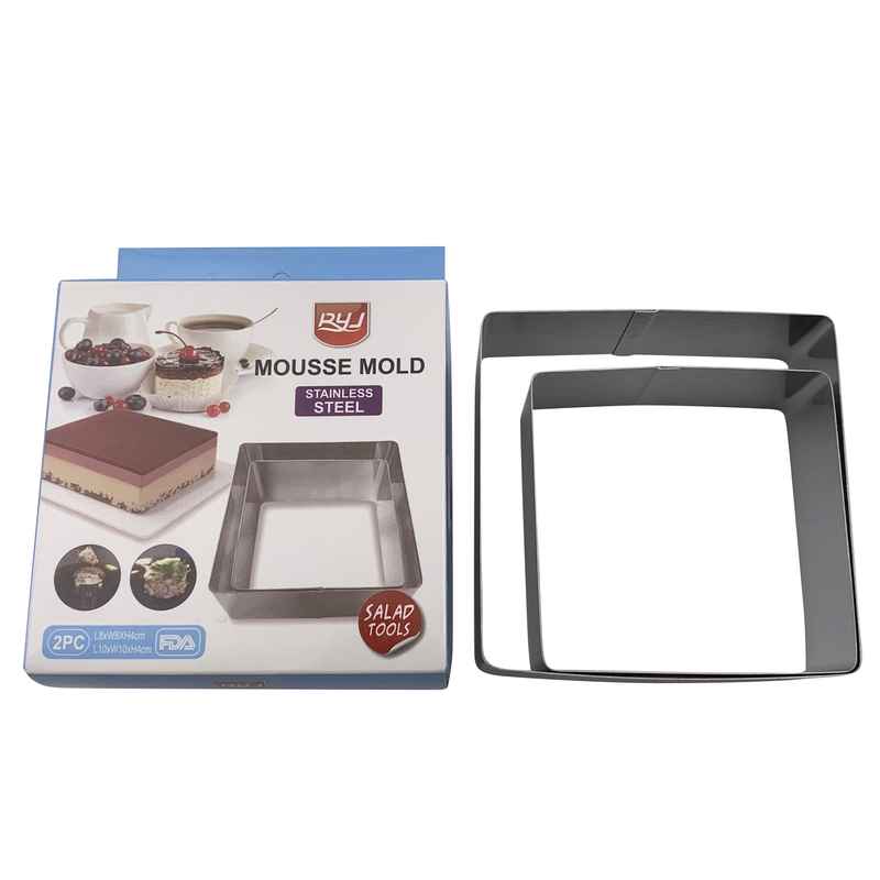 [HA5413] Tortera de acero inoxidable, cuadrados chicos x2, en caja