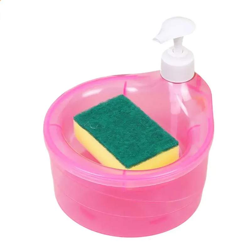 [HA5425] Dispensador de jabón de plástico, con esponja, en red, varios colores