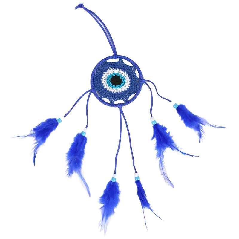 [HA5523] Atrapasueños tejido con plumas, varios colores
