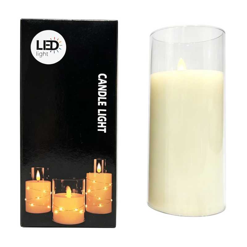 [HA5531] Vela LED en vaso, 3AAA, 17,5cm en caja