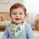 Babero bandana de tela, con broches, varios diseños