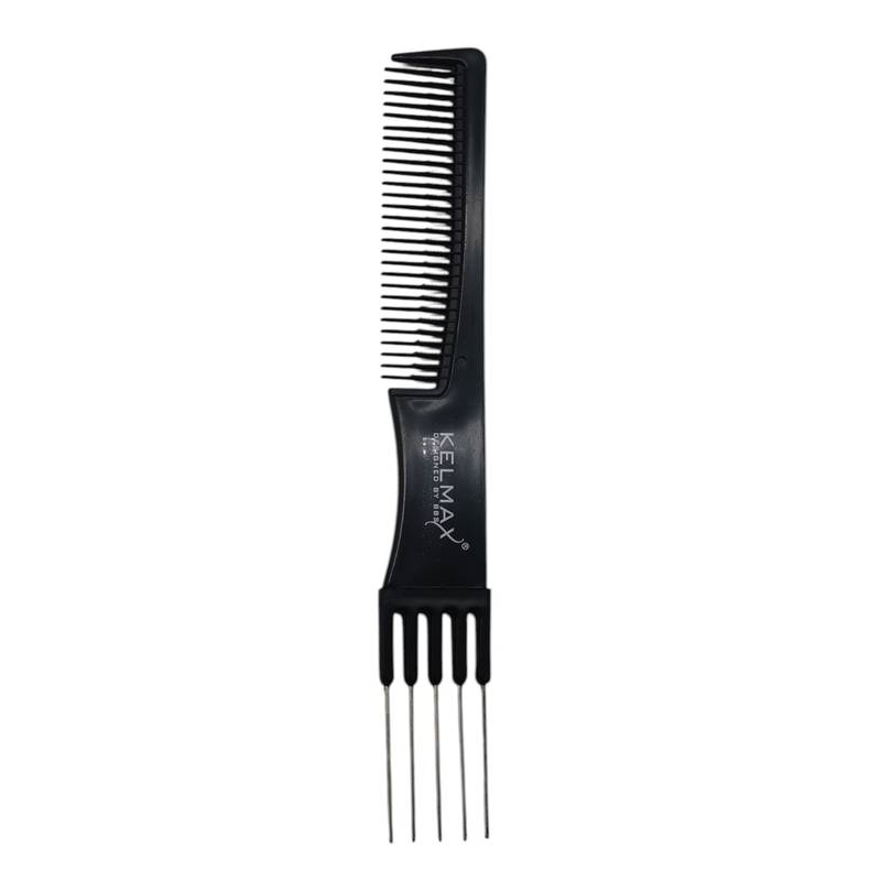Peine Kelmax, antiéstático, tenedor 4 púas de metal, en bolsa