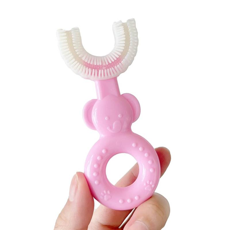 [HC1501] Cepillo de dientes para bebé en U 360º, en blister 2 colores