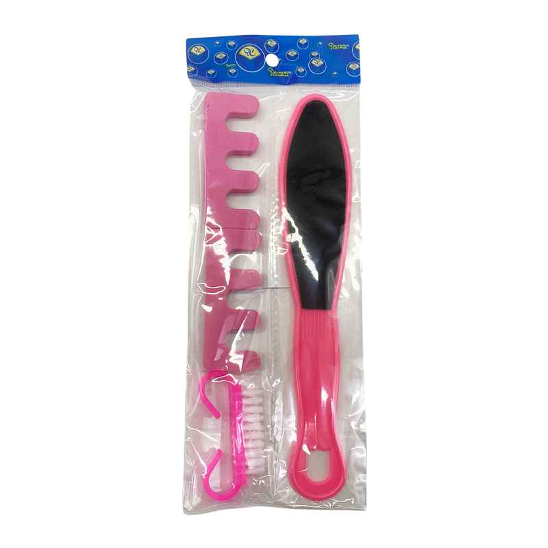 [HC1557] Set de pedicuría, 4 piezas, en bolsa, varios colres