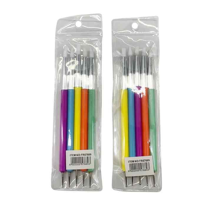 Pincel para manicuría x5, con puntero para diseño de uñas, en bolsa