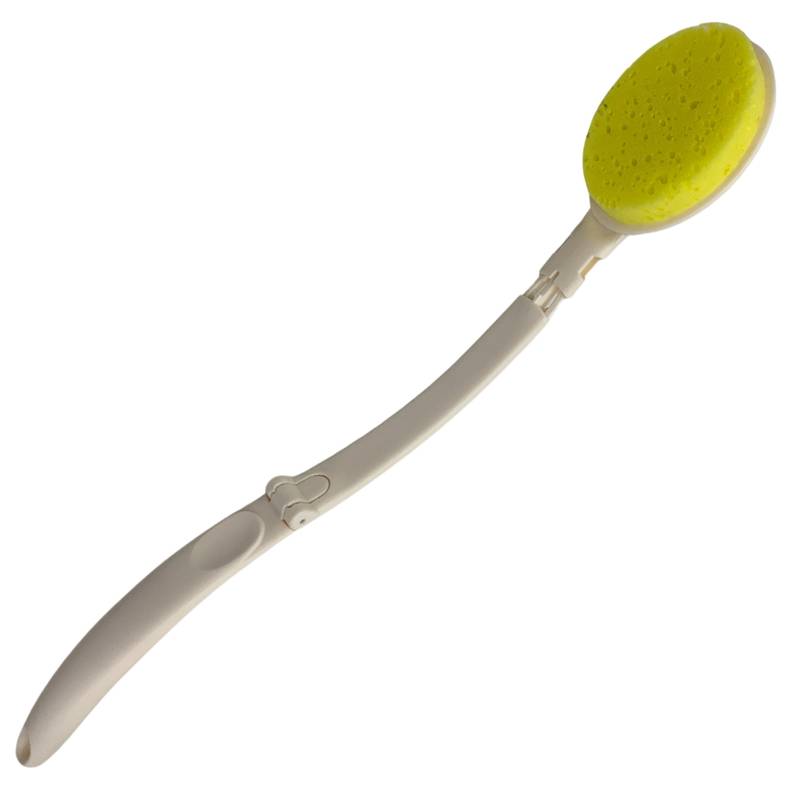 [HC1578] Cepillo corporal mango largo, 3 cabezales intercambiables mango plegable, en caja