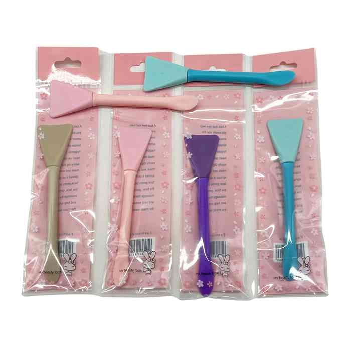 [HC1593] Espátula aplicador de cosméticos, de silicona, en bolsa, varios colores