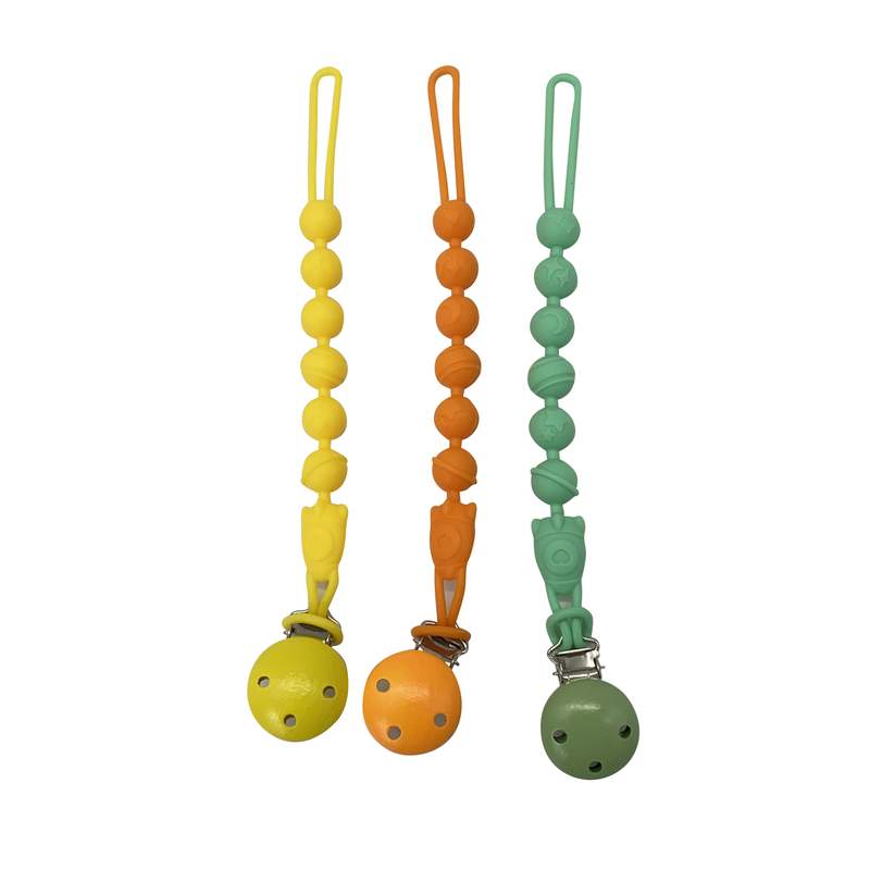 [HC1613] Cadena para chupete, de silicona, en bolsa, varios colores