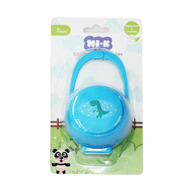 [HC1618] Estuche de plástico para 2 chupetes, en blister MI-K, 2 colores