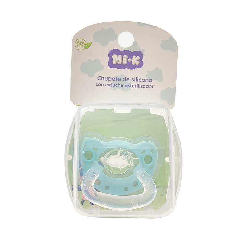 [HC1623] Chupete de silicona anatómico, en estuche esterilizador, en blister MI-K, 2 colores